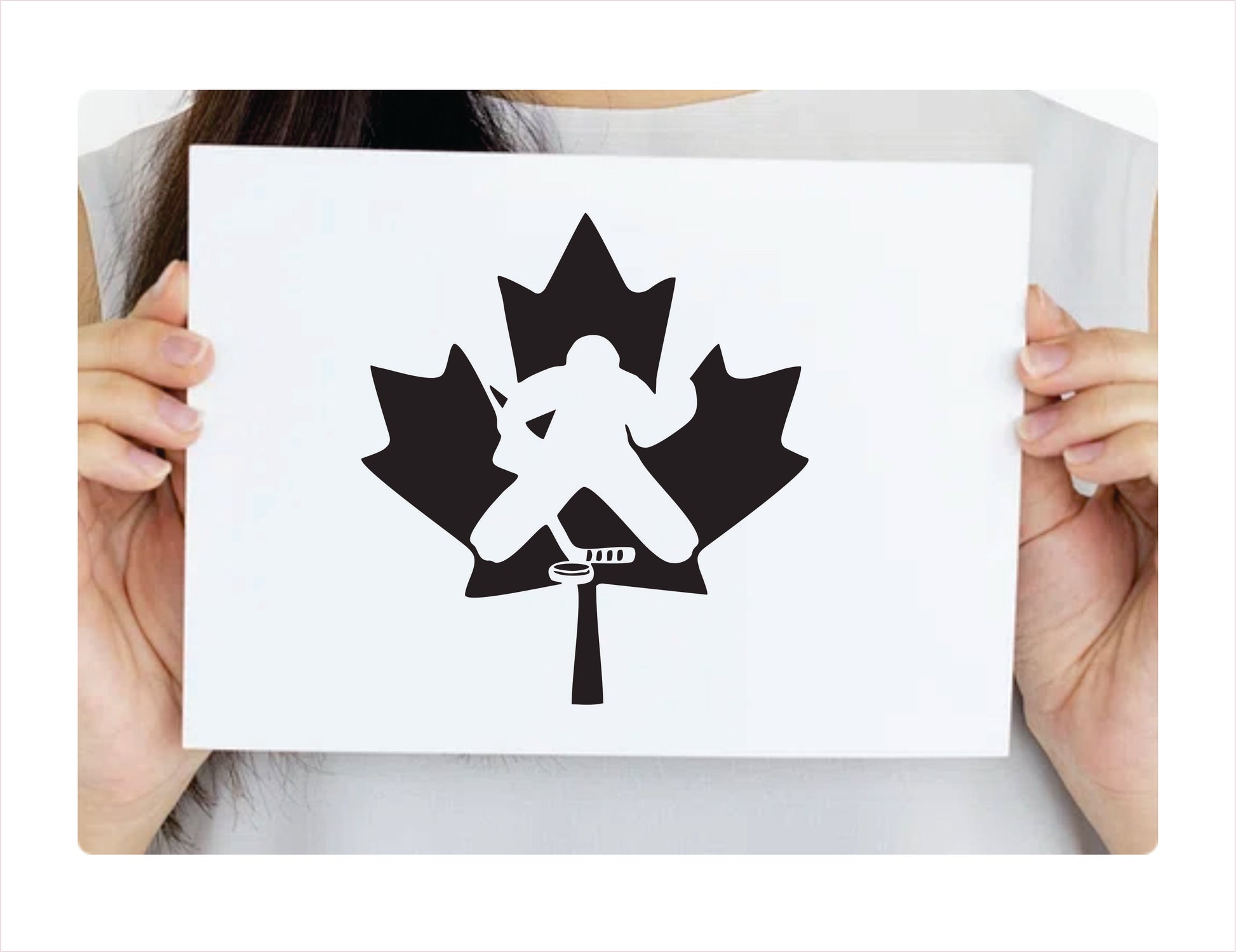 Goaltender Canada Hockey Black Decal Sticker