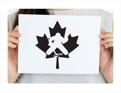 Goaltender Canada Hockey Black Decal Sticker