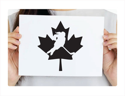 Girl Hockey Canada Black Decal Sticker