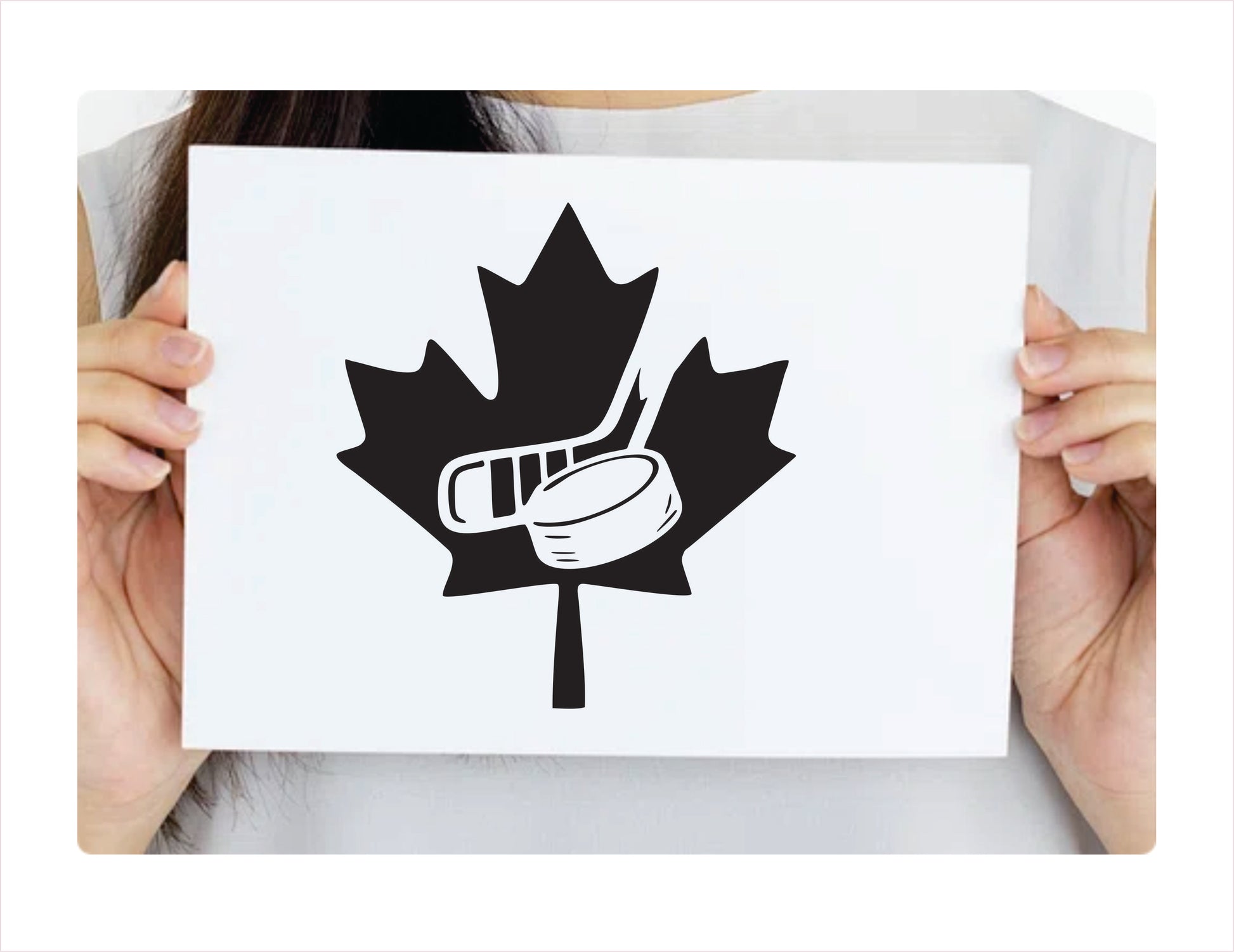 Puck Canada Hockey Black Decal Sticker