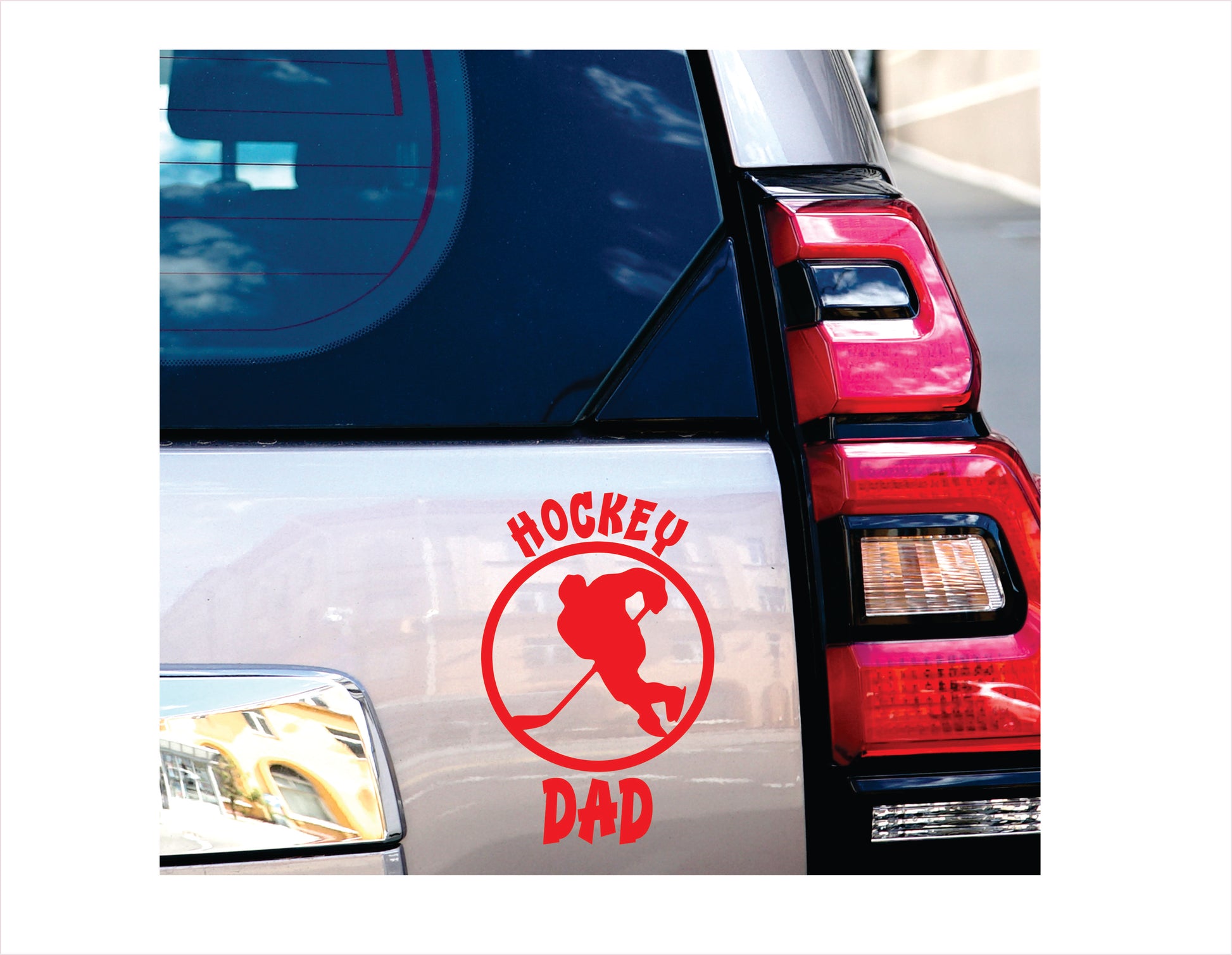 Hockey Dad Red Decal Sticker