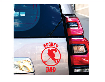 Hockey Dad Red Decal Sticker