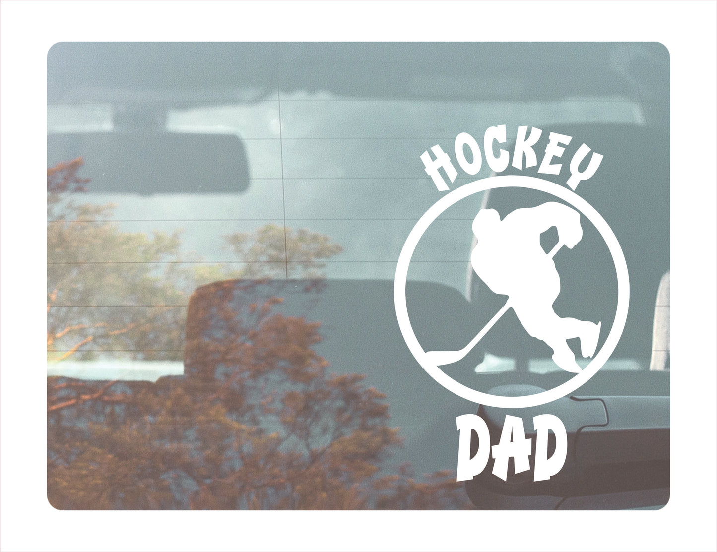 Hockey Dad White Decal Sticker