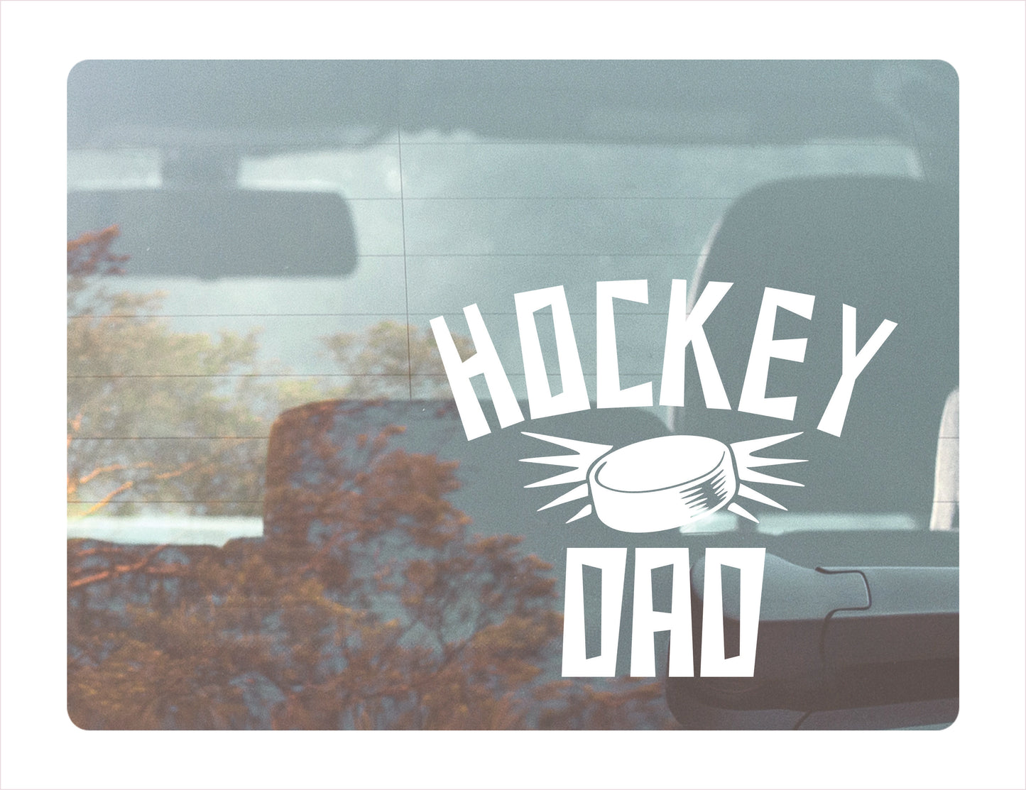 Dad Hockey White Decal Sticker