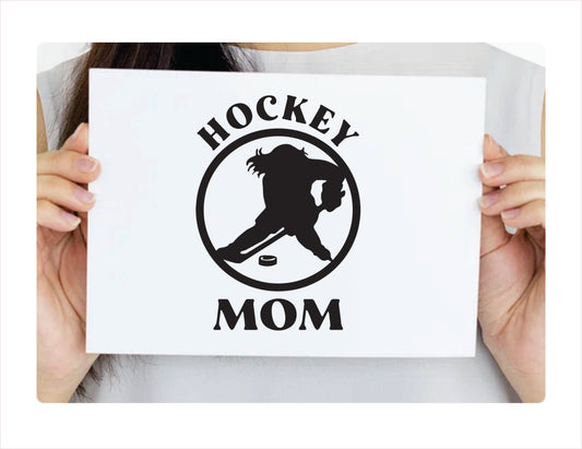 Mom Hockey Black Decal Sticker
