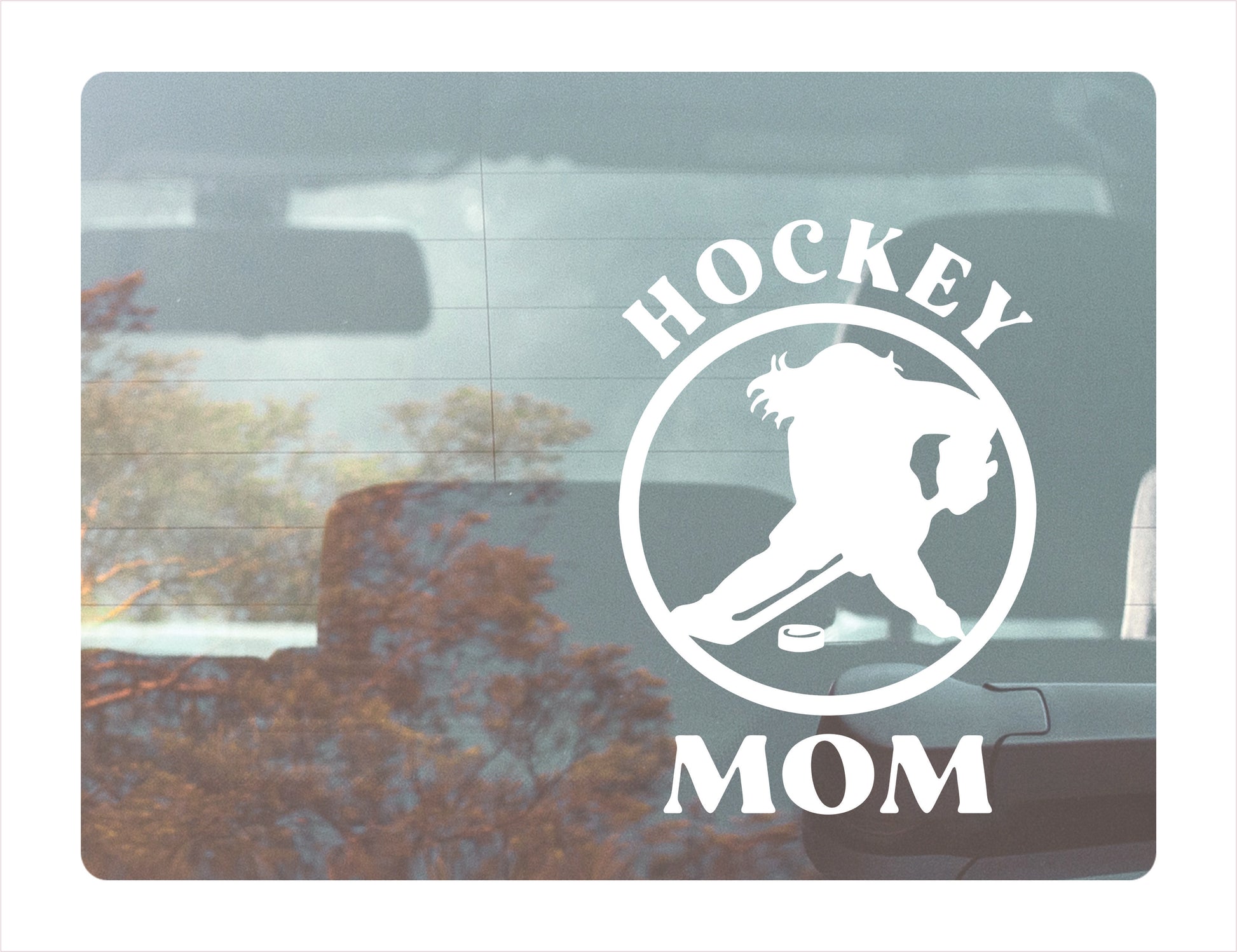 Mom Hockey White Decal Sticker