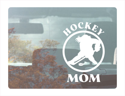 Mom Hockey White Decal Sticker