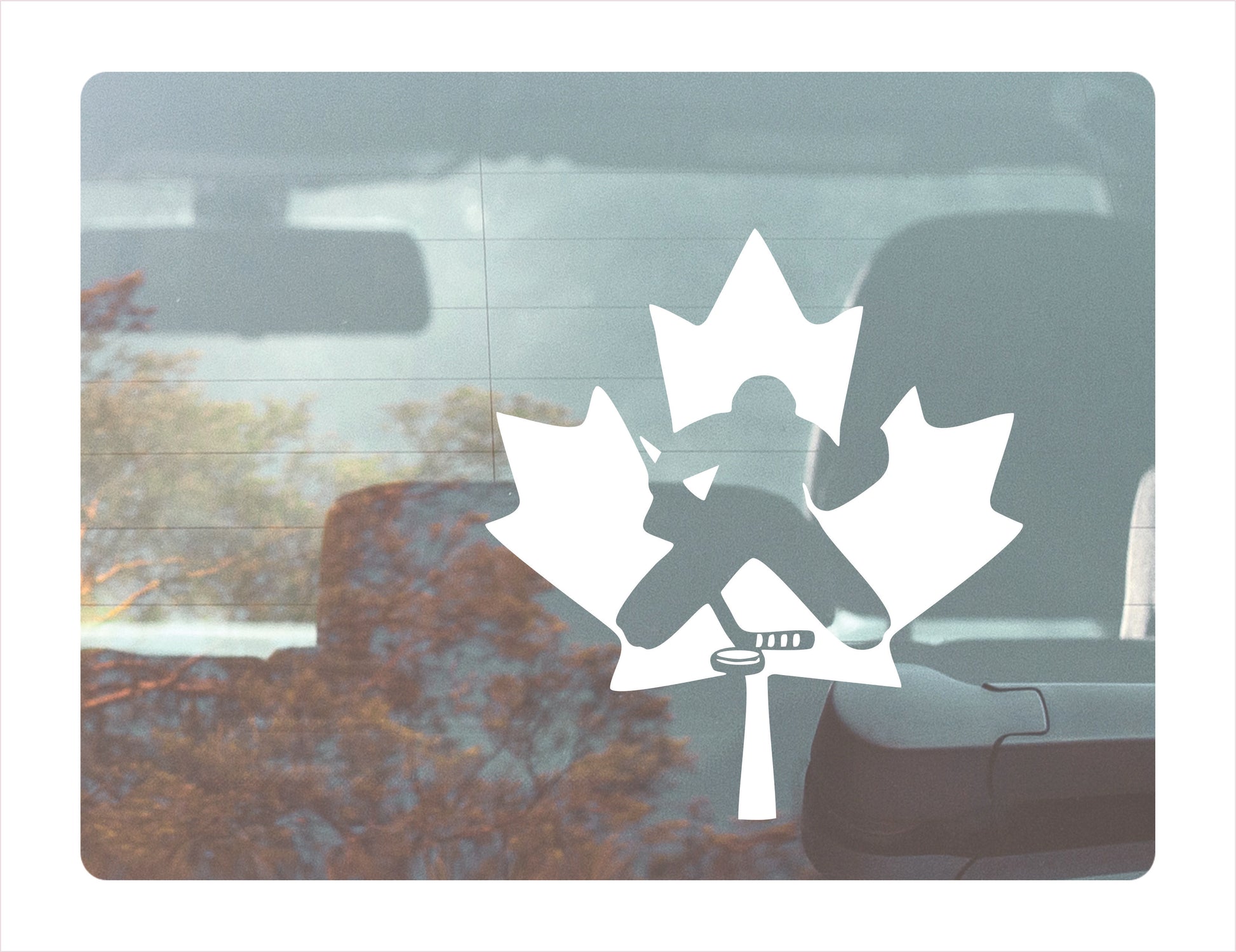 Goaltender Canada Hockey White Decal Sticker