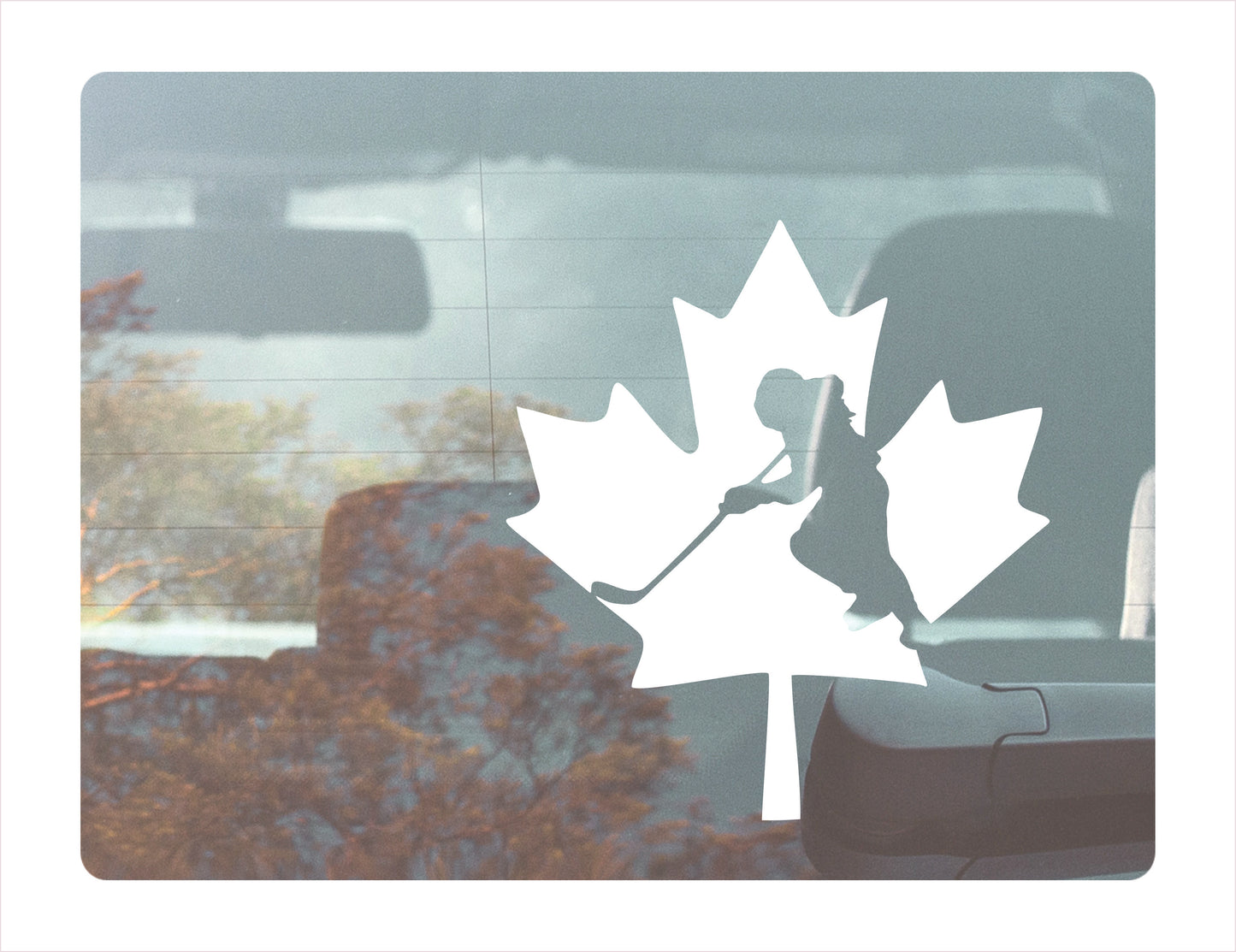 Woman Canada Hockey White Decal Sticker 