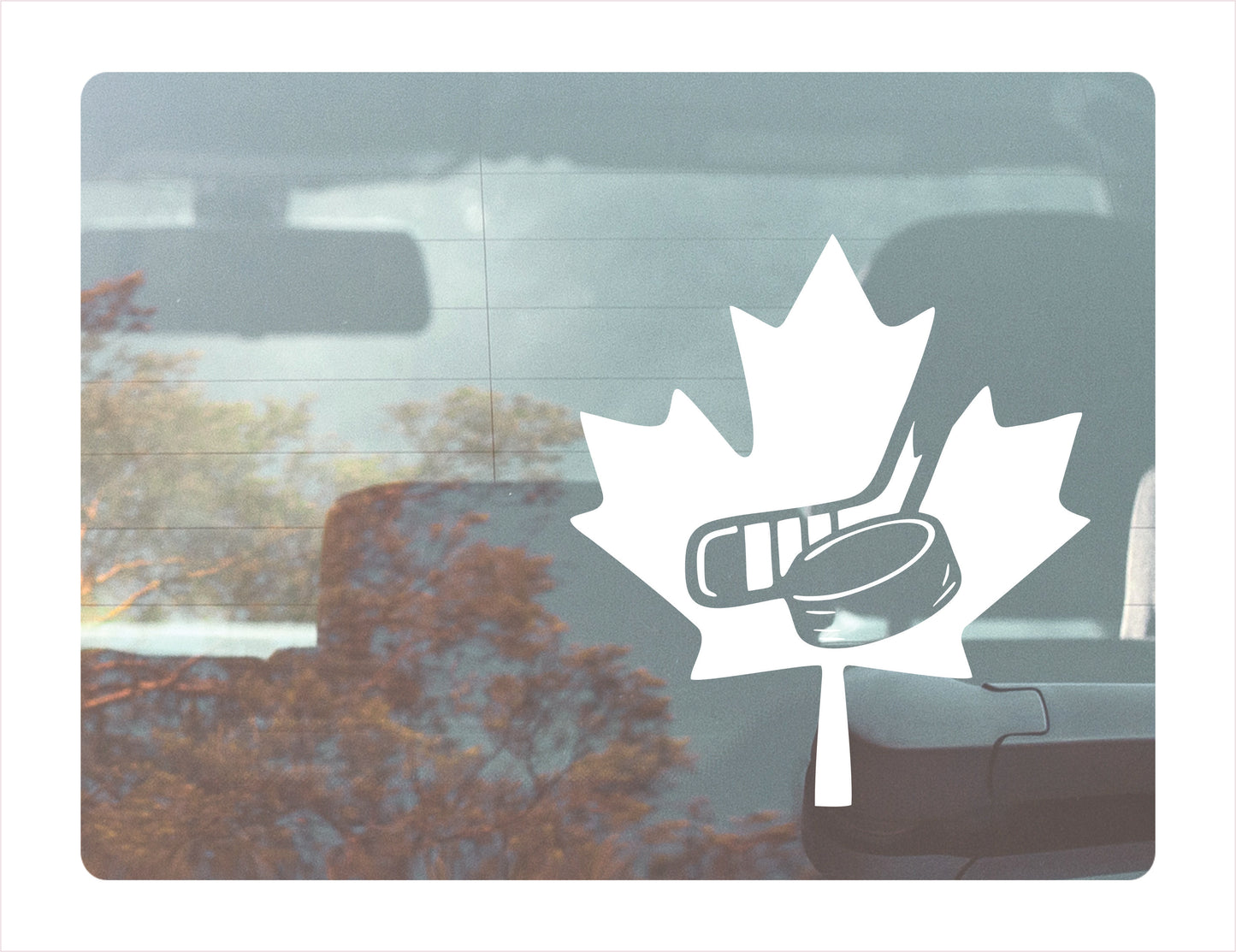 Puck Canada Hockey White Decal Sticker