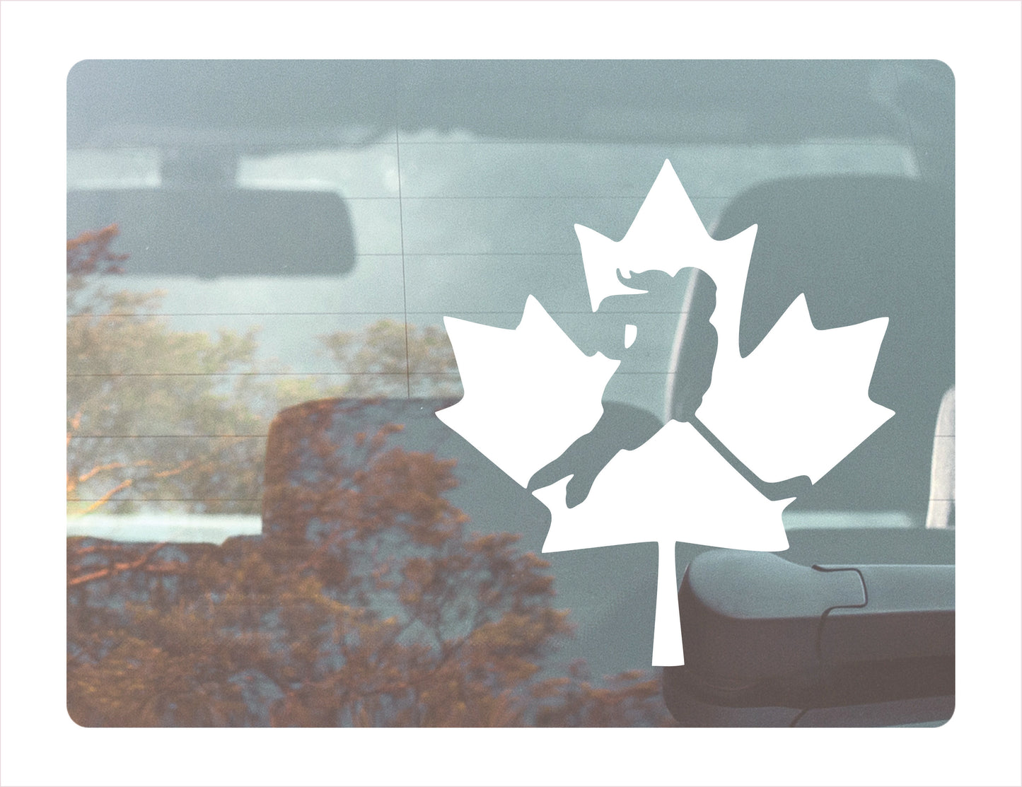 Girl Hockey Canada  White Decal Sticker