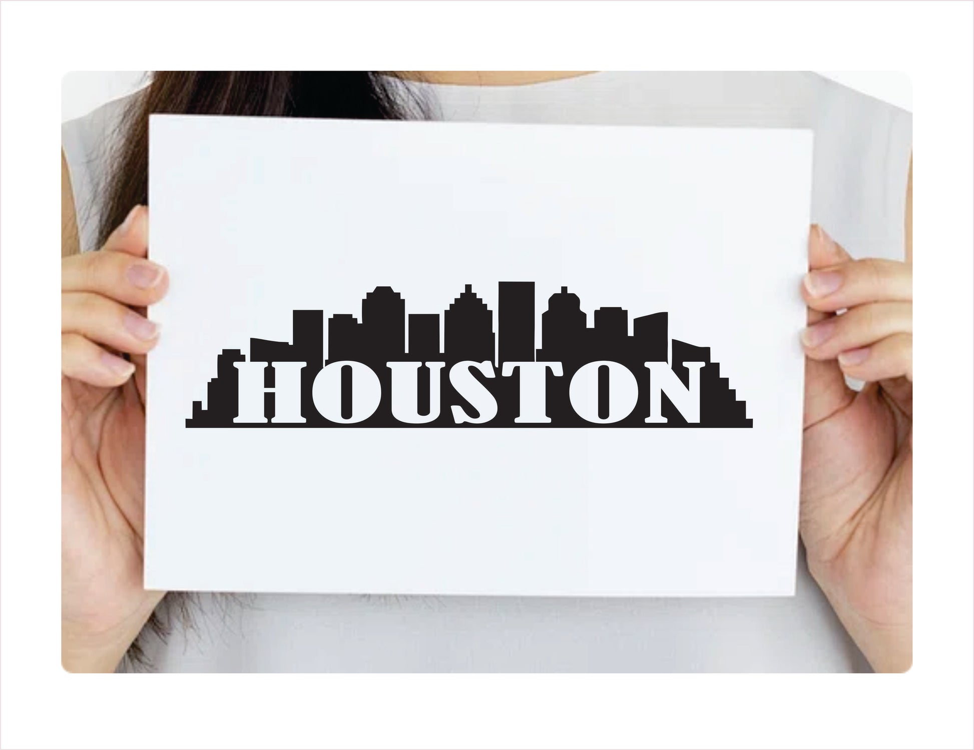 Houston City Usa Black Decal Sticker 