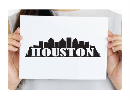 Houston City Usa Black Decal Sticker 