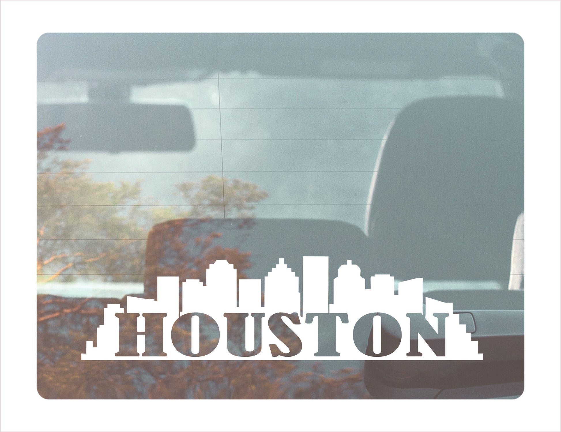 Houston City Usa White Decal Sticker 