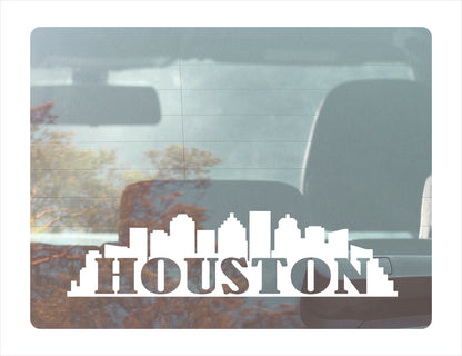 Houston City Usa White Decal Sticker 