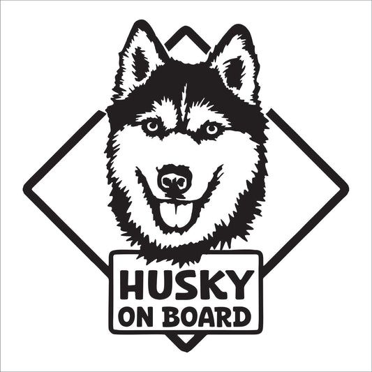 Husky on board Decal Sticker