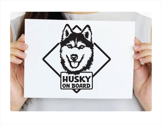 Husky on board Decal Sticker  FREE shipping