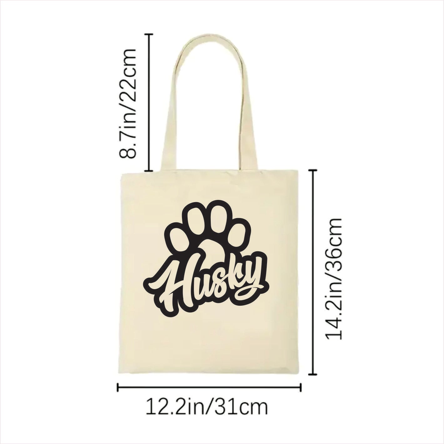 Husky dog paw tote bag 2