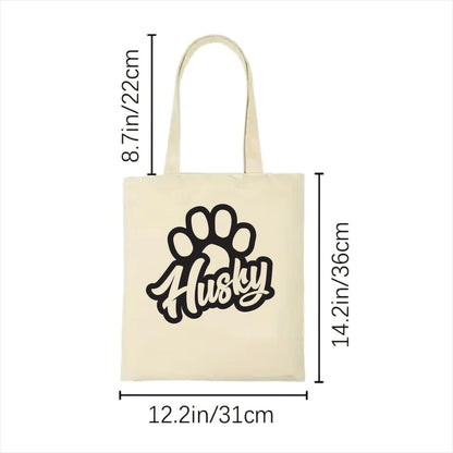 Husky dog paw tote bag 2