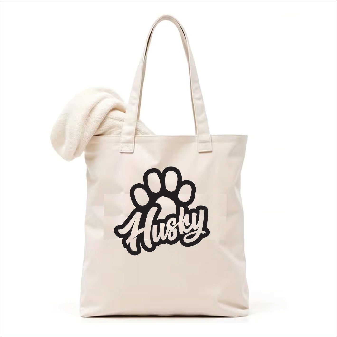 Husky dog paw tote bag 3