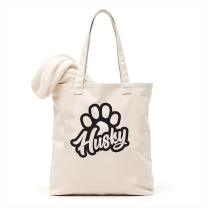 Husky dog paw tote bag 3