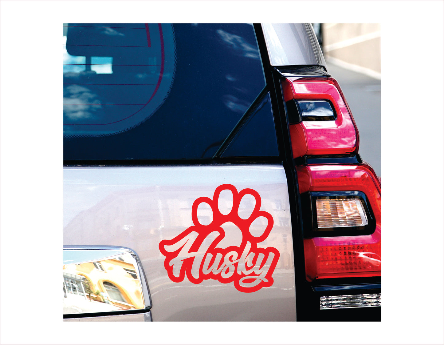 Husky Paw Red Decal Sticker