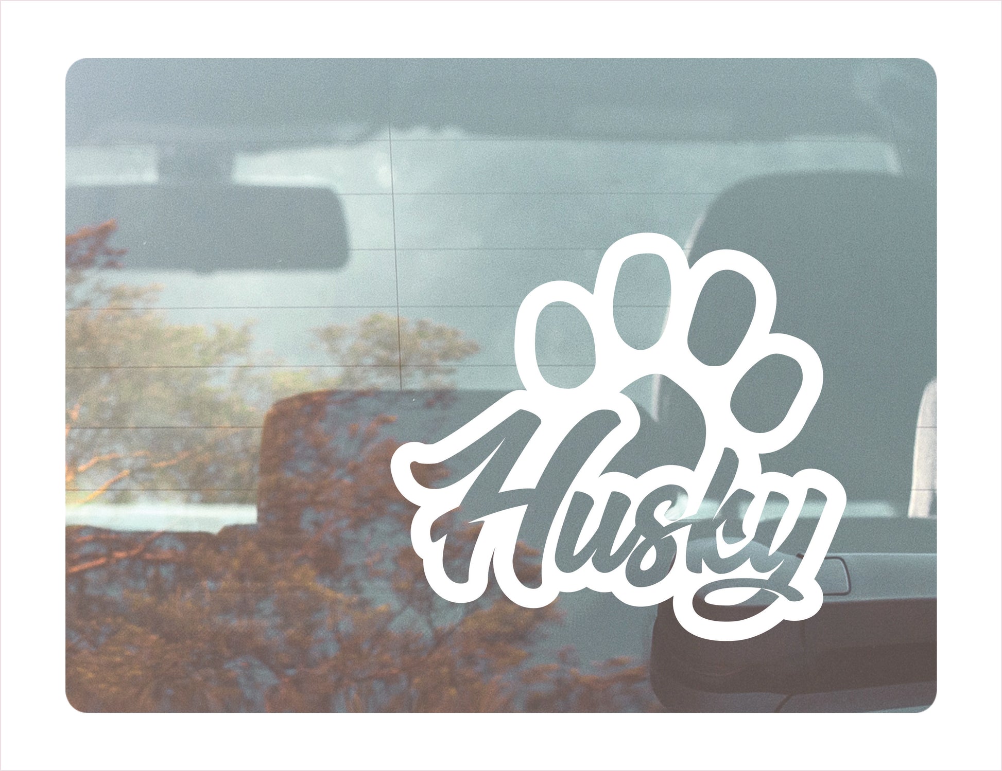 Husky Paw White Decal Sticker