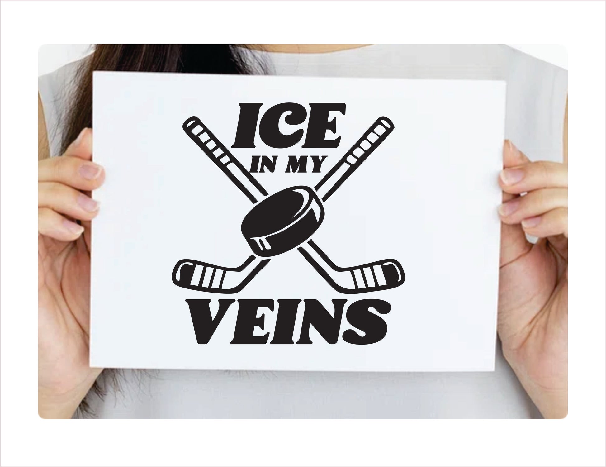 Ice in my veins Hockey Black Decal Sticker