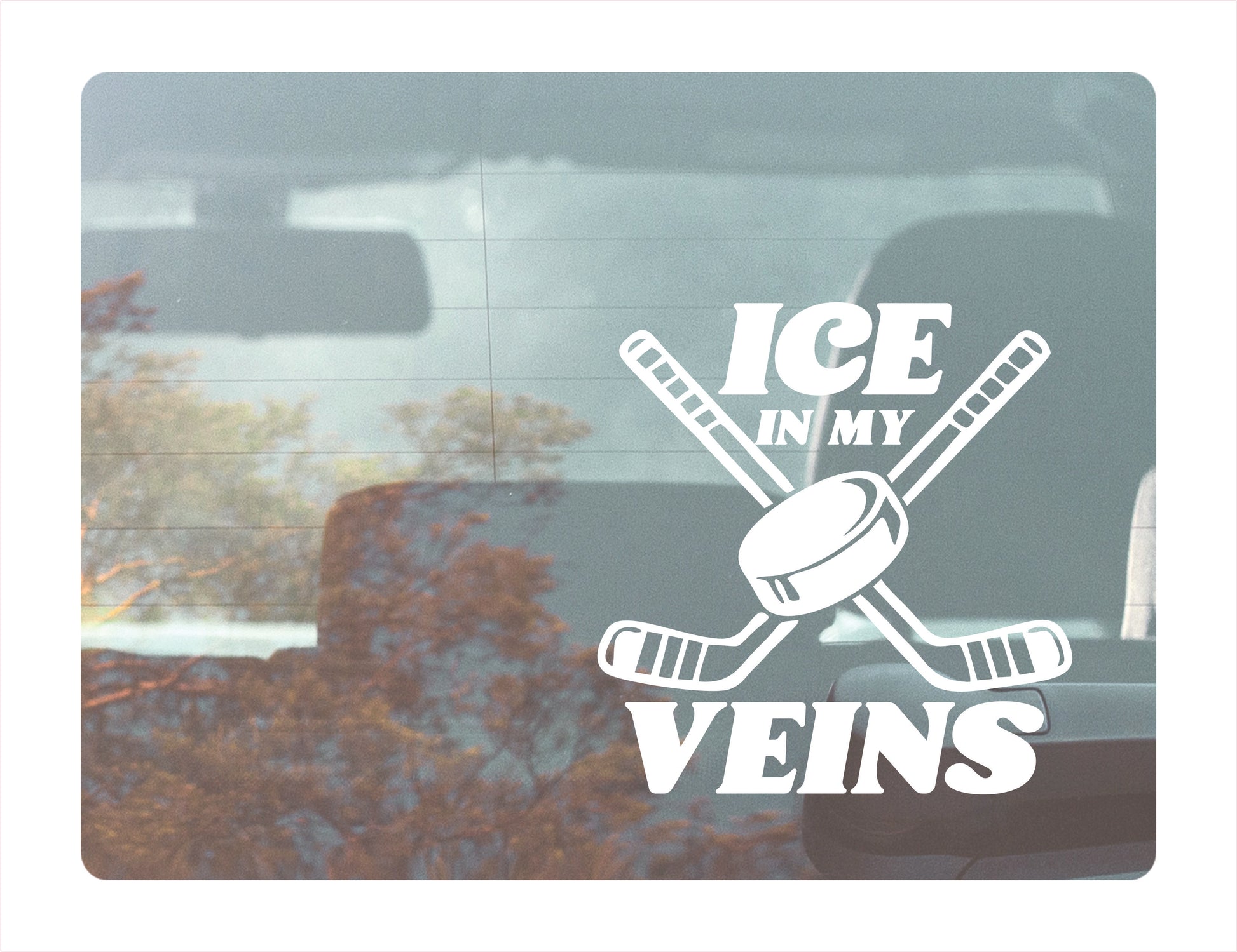 Ice in my veins Hockey White Decal Sticker