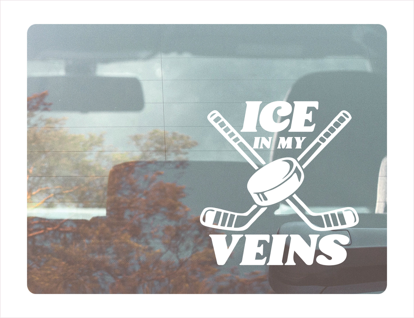 Ice in my veins Hockey White Decal Sticker