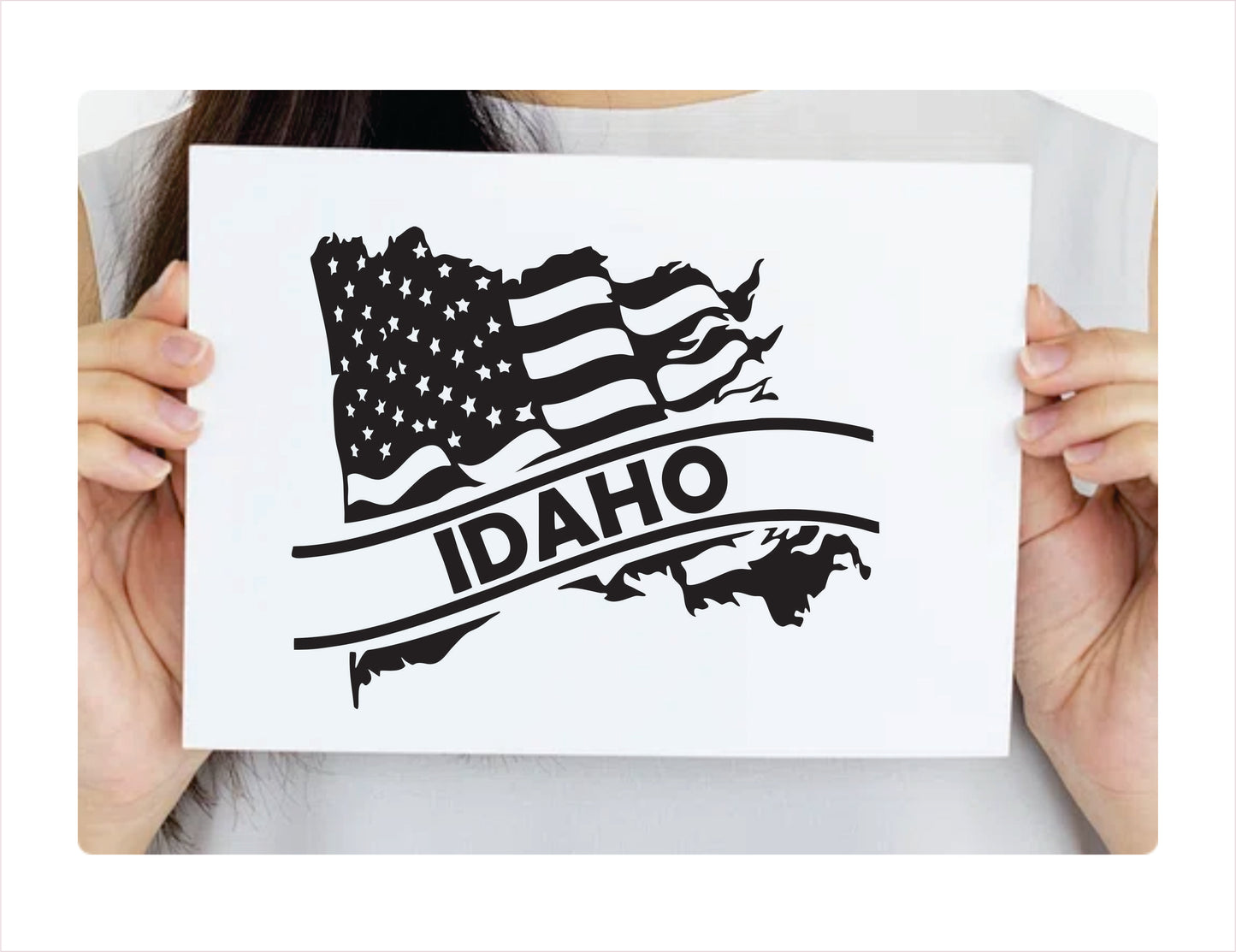 Idaho State Usa Black Decal Sticker