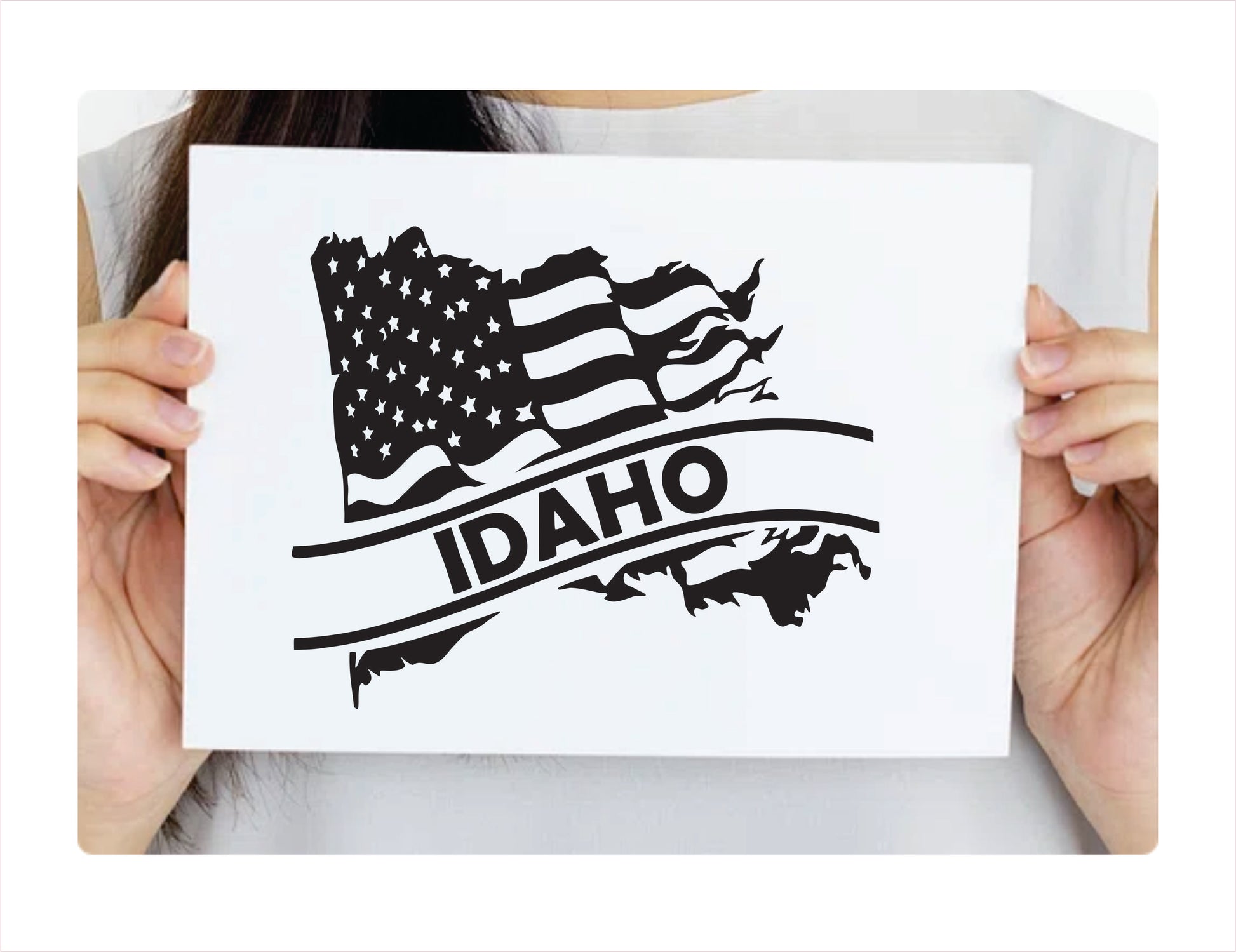 Idaho State Usa Black Decal Sticker