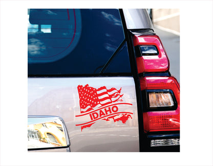 Idaho State Usa Red Decal Sticker