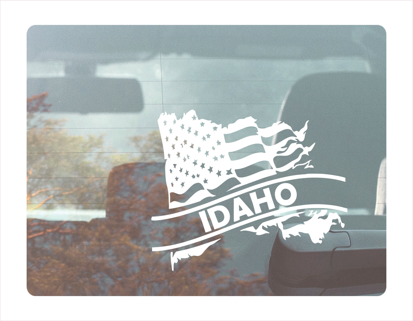 Idaho State Usa White Decal Sticker