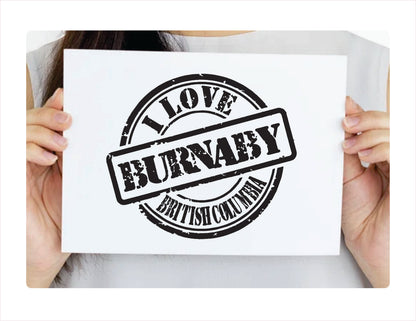 I love Burnaby British Columbia black Decal Sticker