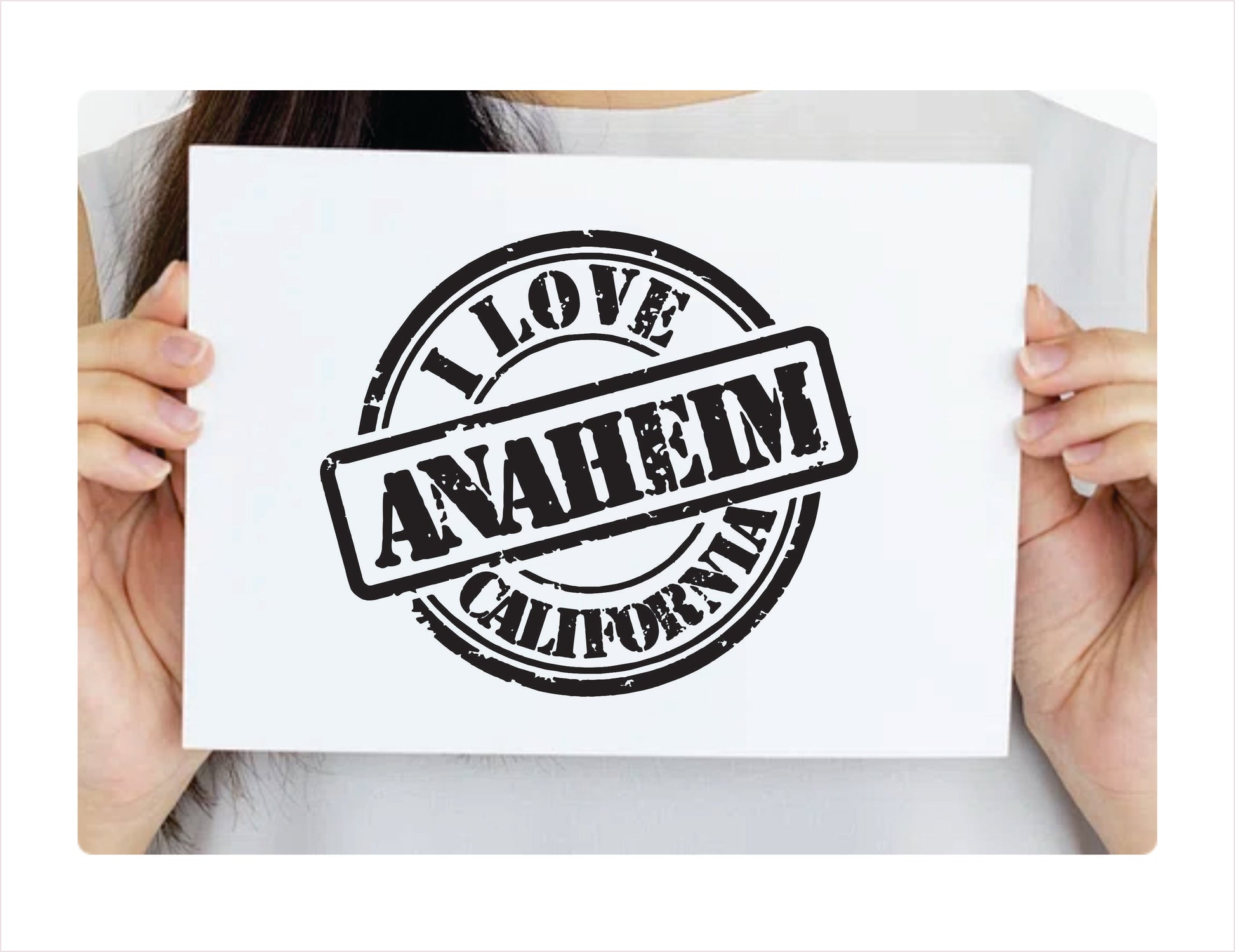I love Anaheim California black Decal Sticker