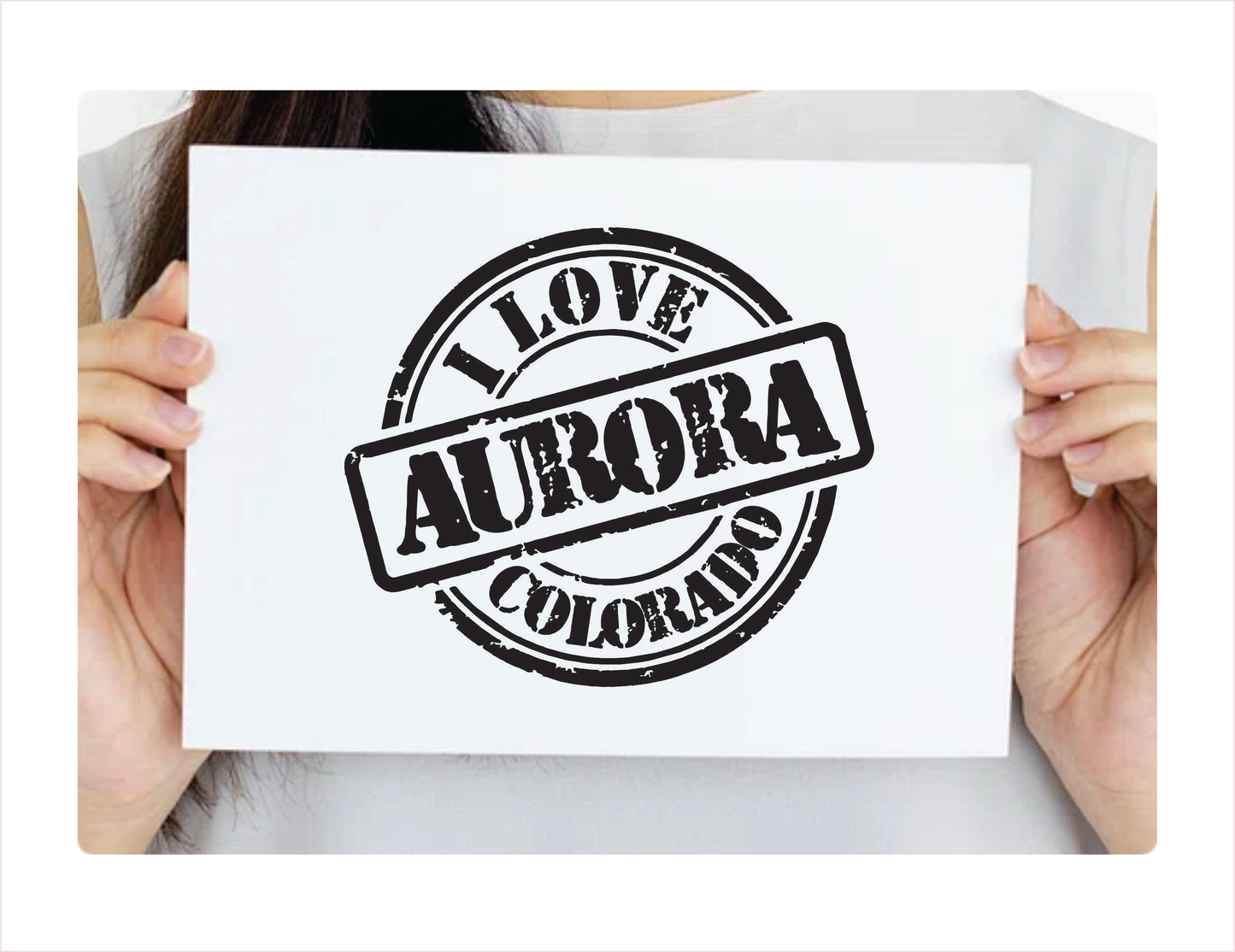 I love Aurora Colorado black Decal Sticker