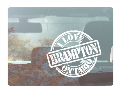 I love Brampton Ontario white Decal Sticker