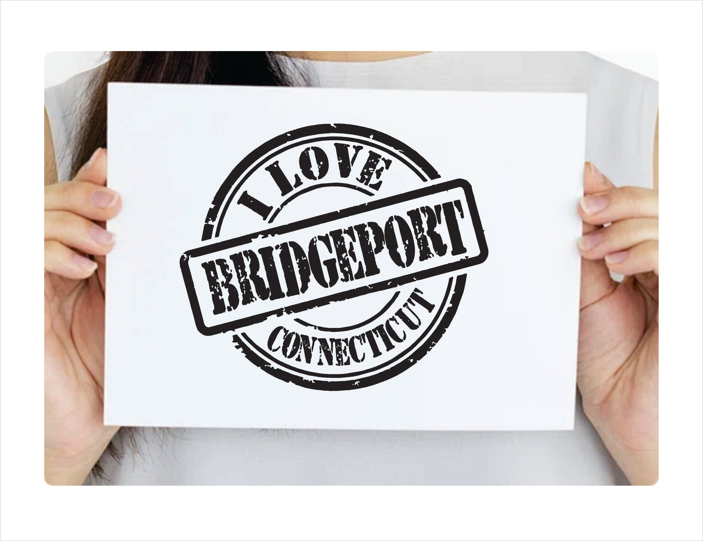 I love Bridgeport Connecticut black Decal Sticker