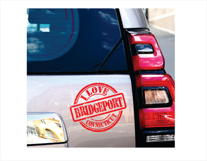 I love Bridgeport Connecticut red Decal Sticker