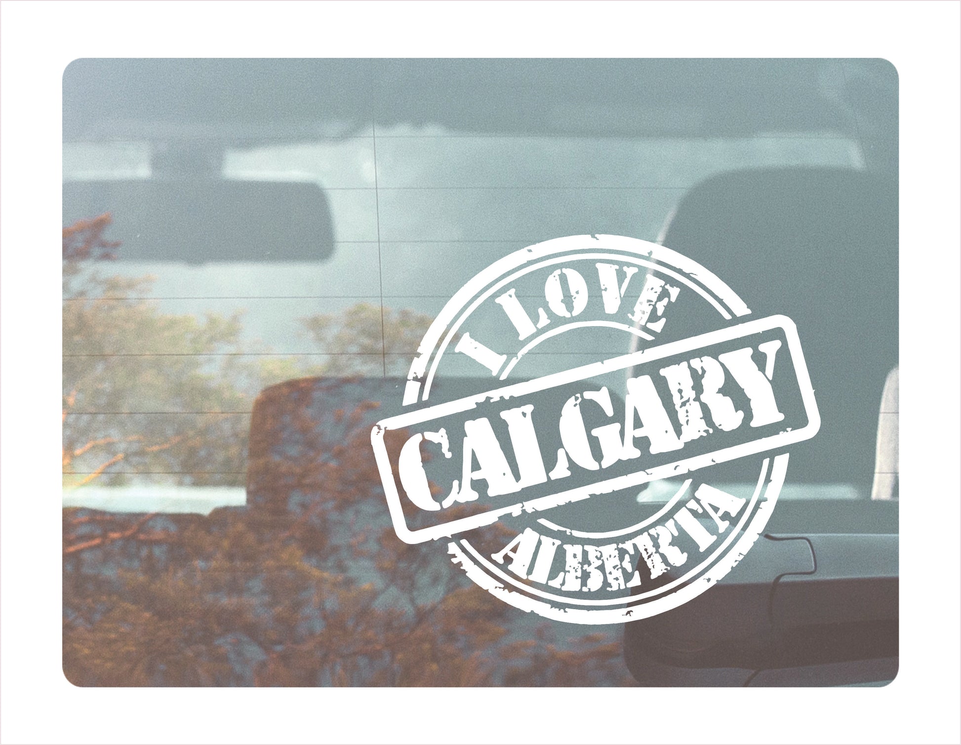 I love Calgary Alberta white Decal Sticker