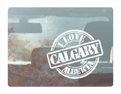 I love Calgary Alberta white Decal Sticker
