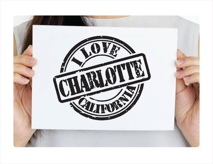 I love Charlotte North Carolina black Decal Sticker
