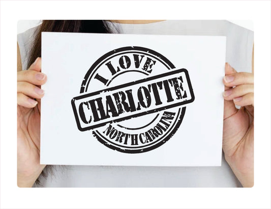 I love Charlotte North Carolina black Decal Sticker
