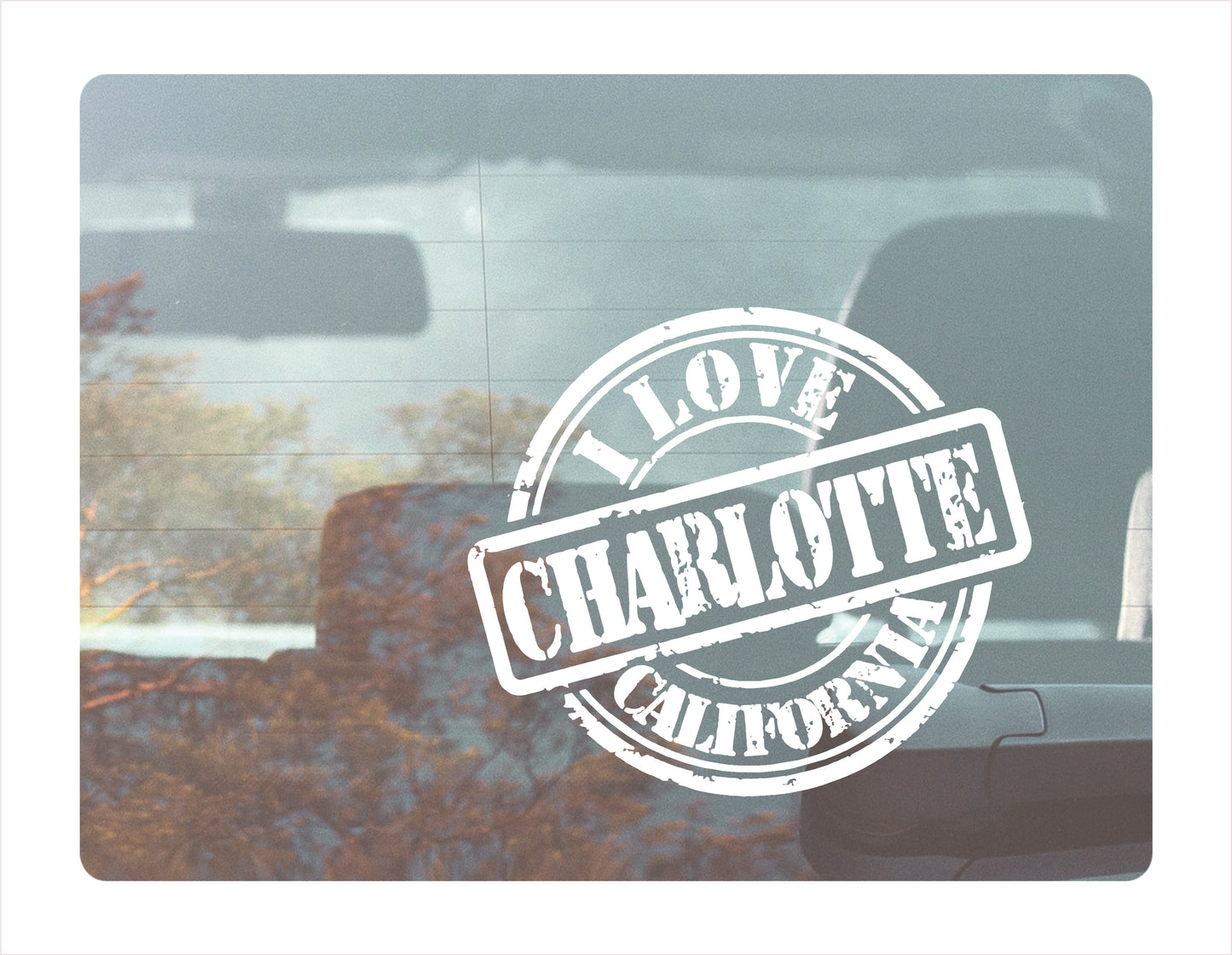 I love Charlotte North Carolina white Decal Sticker