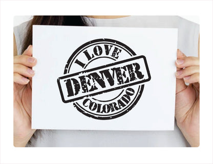 I love Denver Colorado black Decal Sticker