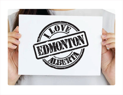 I love Edmonton Alberta black Decal Sticker