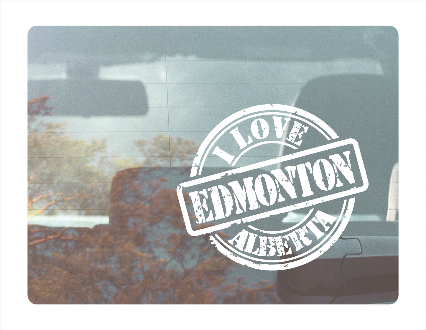I love Edmonton Alberta white Decal Sticker