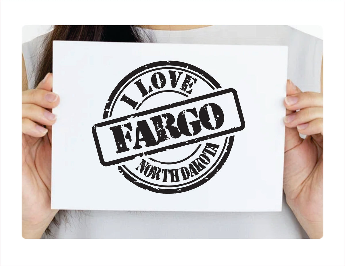 I love Fargo North Dakota black Decal Sticker