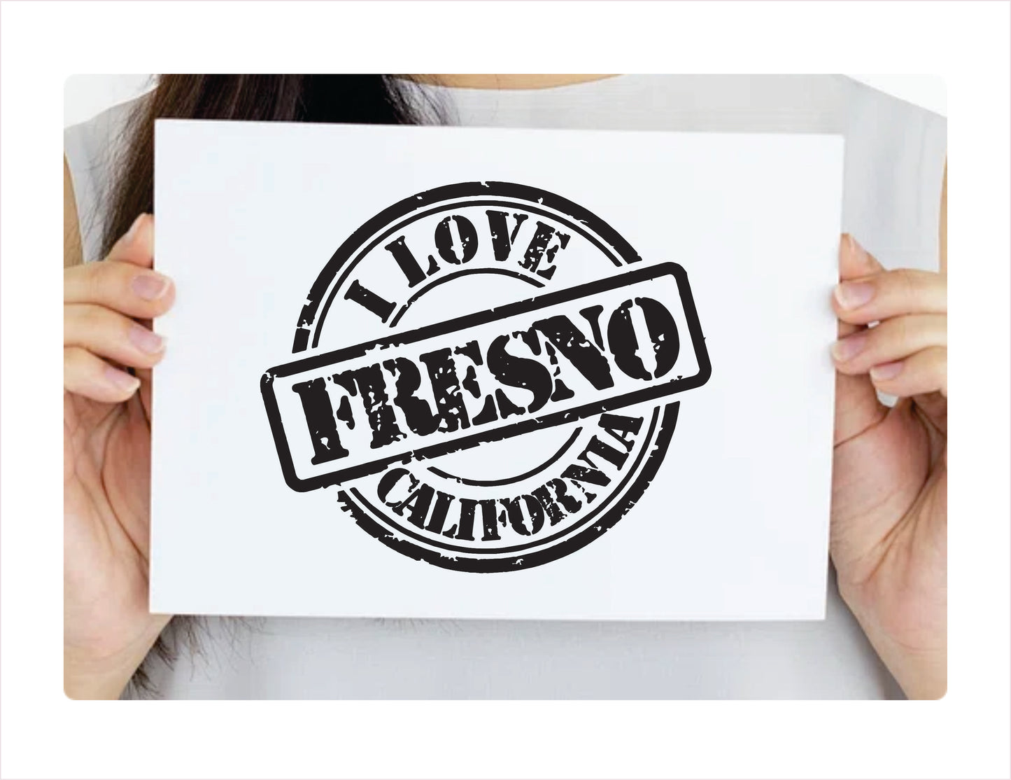 I love Fresno California black Decal Sticker